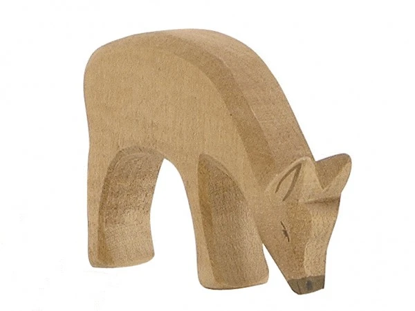 Ostheimer Hirschkuh Fressend Holzfigur