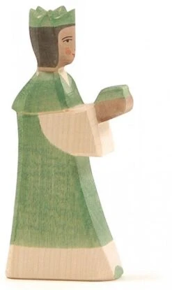 Ostheimer König Grün Holzfigur, Gezackte Krone