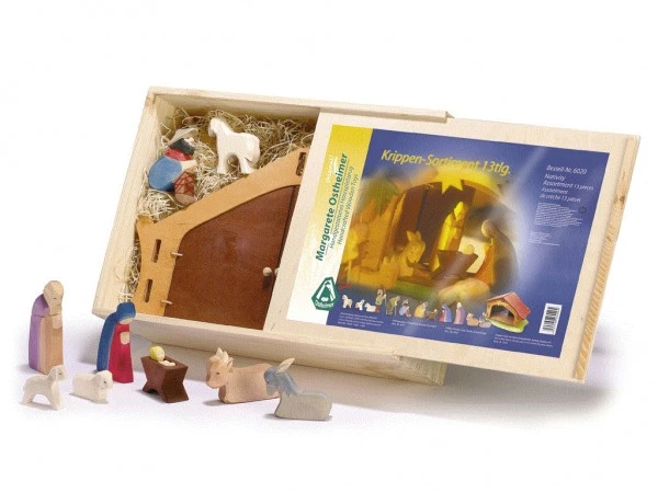 Ostheimer Krippen-Sort. 13-tlg. Holzfigur