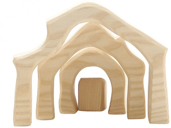 Ostheimer Krippenstall Mini 4-tlg Holzfiguren