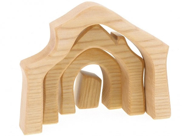 Ostheimer Krippenstall Mini 4-tlg Holzfiguren - Image 2